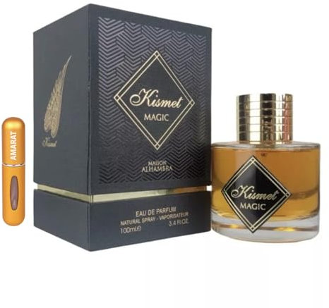 Kismet Magic Original-Parfüm, 100 ml, arabisches Parfüm, Unisex, lange Lebensdauer, Import aus Dubai, inklusive nachfüllbarem Zerstäuber, 5 ml (Magic)