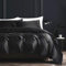 YASMENG Bettbezug, Satin, 140 x 200 cm, Schwarz, einfarbig, glänzend, Deluxe, Bettwäsche, weich, seidig, Seide, Bettwäsche für Einzelbett, mit Reißverschluss, mit Kissenbezug 65 x 65 cm