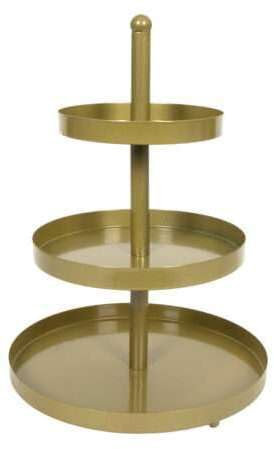 Cookinglife Etagere 3-stöckig | Metall Gold | ø 15, 20 & 25 cm | Servierständer für Cupcakes, Kuchen & Snacks | Platzsparend & abnehmbar | Ideal für Brunch & Feiern