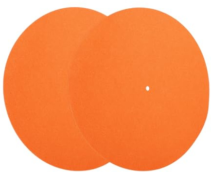 Orange Plattentellermatte aus Filz für Plattenspieler und Turntable