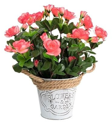 CYairong-22 Plantas en Maceta Azalea pequeña en Maceta, Flores Artificiales, Plantas de simulación, Adornos for Sala de Estar, Escritorio, bonsái Decorativo Bonsái