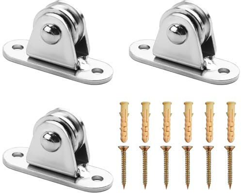 Riemenscheiben-Rad aus Edelstahl, 360-Grad-Drehgelenk, Wäscheleinen-Riemenscheibenset, robuste Seilzugblöcke für Wäscheleine, Seil, Fitnessstudio, Vordach, DIY-Projekte