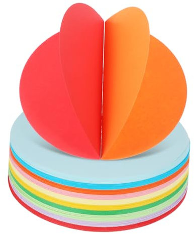 Angoily 500blätter Farbiges Origami-papier in Runder Form Pappkreise Für Basteldekorationen Buntes Faltpapier Für Kreative Projekte