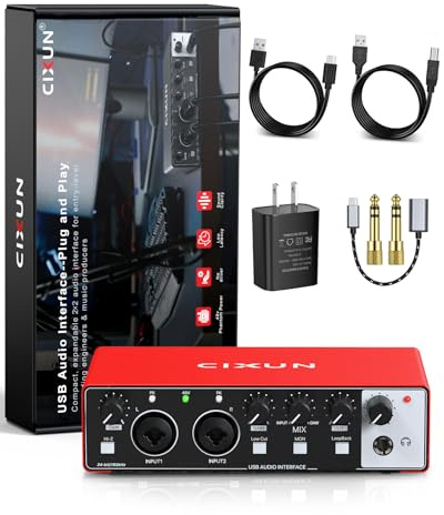 CIXUN 2x2 USB-C Audio Interface for PC/Mac Recording