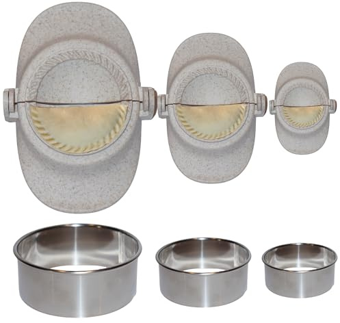 Bergduft Dumpling Maker Set 7-teilig – Teigtaschenformer & Ravioli Former aus Kunststoff mit Edelstahl Ausstechern Maultaschen, Empanada, Pierogi & Dumpling Werkzeug Küchenhelfer