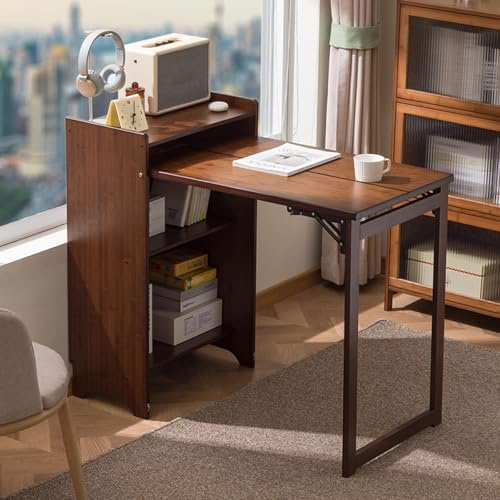 Klappbarer Schreibtisch For Kleine Räume, Schmaler Schreibtisch, Perfekt For Kleine Bereiche, Mit Integrierten Ablagefächern, Ideal For Zuhause, Büro