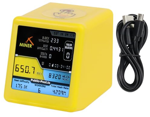 Freenove Bitcoin Miner Solo Lottery Miner Mini ESP32 TV, 1.54 Display 240x240 Pixel IPS Screen, Dual-core 32-bit 240 MHz Microcontroller WiFi+BT Touch Button Programmable, Code Tutorial