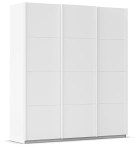 Rauch Möbel KULMBACH, Schwebetürenschrank, Farbe Weiß, Breite 203 cm | Kleiderschrank mit Schwebetüren, Schiebetüren, 3-türig, Zubehör Basic, für Schlafzimmer, Jugendzimmer, Garderobe, Flur