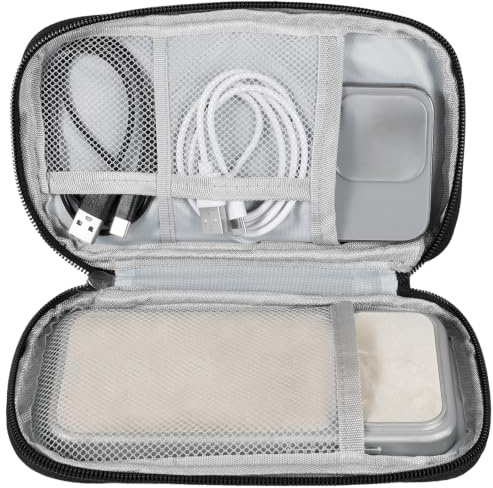 Anihet Electronics Accessories Organiser, Waterproof Travel Cable Bag Portable Essentials Organizer for Charging Cable, Flash Drive, Power Bank, USB(Black)