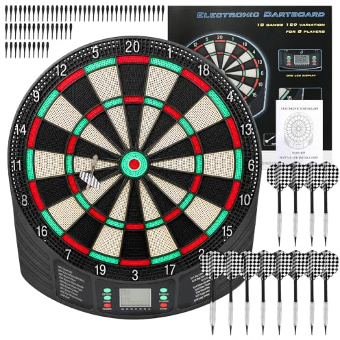 Elektronische Dartscheibe mit LED-Anzeige, Auto Darts Scorer bis zu 8 Spieler