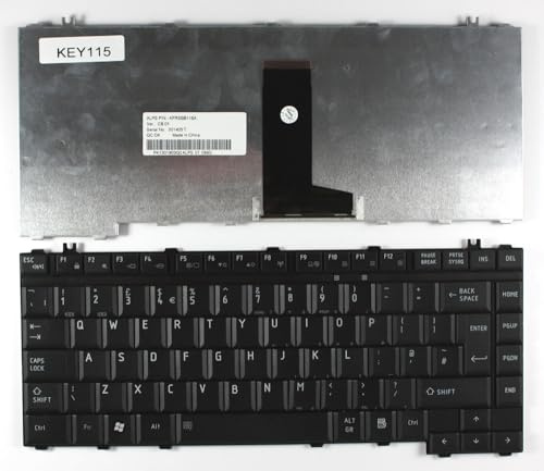 Power4Laptops Royaume-Uni Noir Clavier pour Ordinateur Portable (PC) de Remplacement Compatible avec Toshiba Satellite Pro L300-1FJ