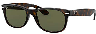 Ray-Ban Herren New Wayfarer Sonnenbrille, Mehrfarbig (Gestell: Tortoise Havana,Gläser: grün 902), Large (Herstellergröße: 58)
