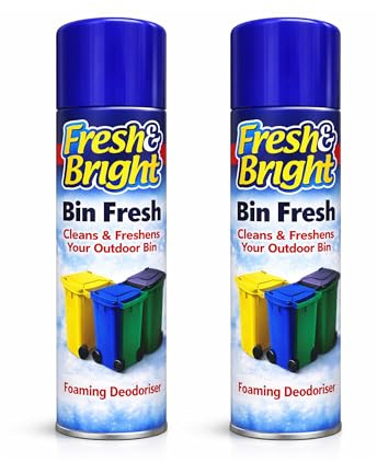 2 x CrazyGadget® Fresh & Bright Foaming Deodoriser Bin Cleaner Foam Spray Clean & Freshens Outdoor Bin 500ml