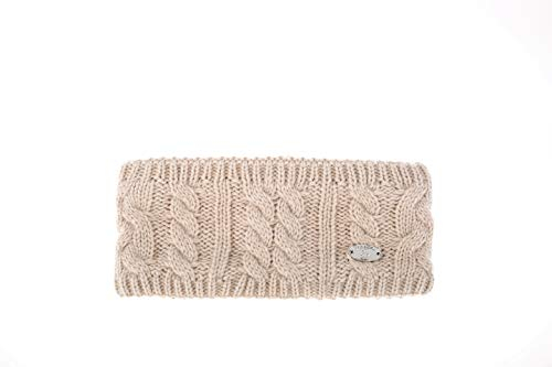 AnJuHoPa Strick Stirnband damen winter warm Earmuffs cable knitted Headband Gestrickter Ohrwärmer Häkeln Haarrife Gefüttert mit weichem Fleece Innenfutter Beige