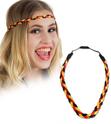 KarnevalsTeufel Haarband Fan, Deutschland, WM, EM, geflochtener Haarschmuck