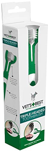 Vet's Best Triple Headed Toothbrush for Dogs - Teeth Cleaning and Fresh Breath