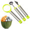 Xrten 3 Stücke Multifunktionale Fruchtschneider Set,Edelstahl Melonenausstecher Obstschneider Früchte Löffel
