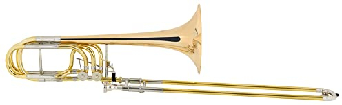 Lechgold BP-18GL Bassposaune - Schallstück aus Goldmessing - Stimmung: Bb/F/Gb/D - mit Quart- und Terzventil - inkl. Leichtkoffer - lackiert