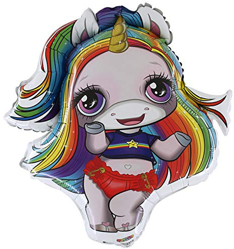 Toyland® 27 Poopsie Schleim Überraschung Regenbogen Brightstar Girl Folienballon - Partydekorationen