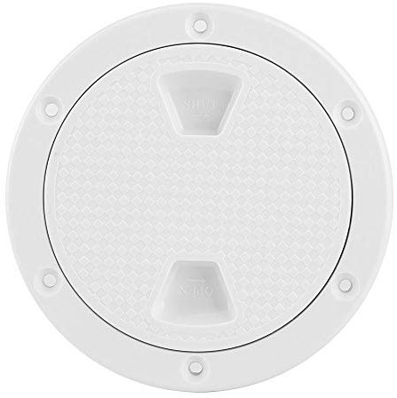 Deck Plate,4in ABS Deck Plate Round White Anti-UV Corrosion Resistant Screw Out Boat Inspection Hatch Cover