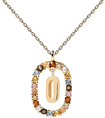 PDPAOLA - Halskette Buchstabe O- 925er Sterlingsilber 18k Vergoldung - Damenschmuck