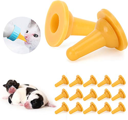 Zerodis Tétine pour biberon pour Animaux de Compagnie, tétines de Rechange Portables pour nourrice pour Animaux de Compagnie, Mini tétine 15 pièces pour Chatons Chats Chiot Animaux Nouveau-nés