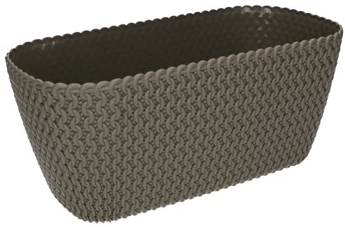 KOTARBAU® Jardinière Gris Pierre 300 mm Ovale pour Balcons et Intérieurs Modernes