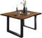 SAM Baumkantentisch 90x90 cm Mephisto, Akazienholz massiv + nussbaumfarben lackiert, Esstisch mit schwarz lackiertem U-Gestell, Esszimmertisch/Holztisch, Tischplatte 26 mm