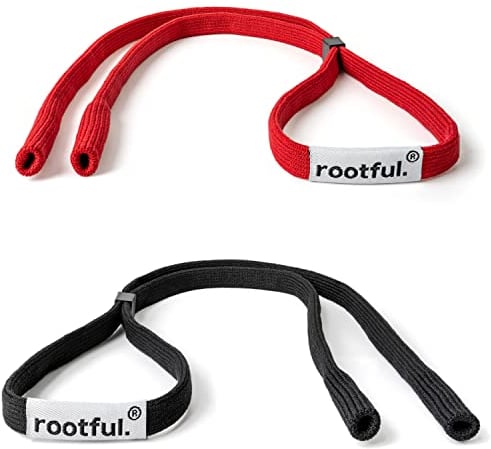 rootful.® Fascia occhiali sportivi Pro – Cinturino (2 pezzi) per occhiali da sole | Tenuta sicura e comfort nei movimenti intensi | Con panno in microfibra e astuccio