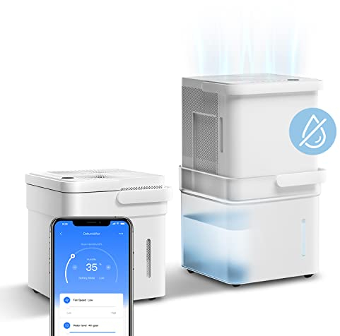 Midea Cube 20, Deshumidificador 20L/día , WiFi, APP control , Drenaje Continuo, Secadora de Ropa, Modo inteligente y temporizador 24h, depósito expandible de 12L, Cobertura 40 m² / 100 m³, R290