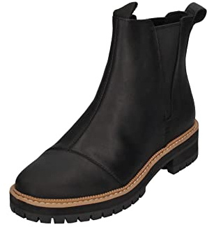 TOMS Dakota Leather Womens Black Boots-UK 5 / EU 37.5