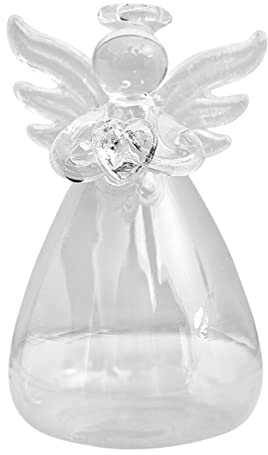 BESTonZON Glas Vase Beton Engel Figur Deko Hydroponische Glasvase Blumenvase Hängevase Rosenvase Tischvase Dekovase Kugelvase Standvase Bodenvase für Büro Zuhause Wohnzimmer Deko Tischdeko