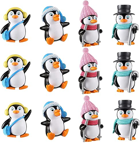16 Stück Kawaii-Tier-Pinguin-Charaktere, Spielzeug, Mini-Figur, Spielset, niedlicher Pinguin, Kuchenaufsatz für Weihnachten, Geburtstag, Geschenk, Schreibtischdekoration