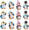 16 Stück Kawaii-Tier-Pinguin-Charaktere, Spielzeug, Mini-Figur, Spielset, niedlicher Pinguin, Kuchenaufsatz für Weihnachten, Geburtstag, Geschenk, Schreibtischdekoration