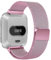 BRLYYO Kompatibel mit Fitbit Versa 2, Lite Armband - Edelstahl Metall Ersatzband Armband, Rosa, 2 cm breit, Klassisch, Magnetverschluss, Mesh Design, Uhrarmband