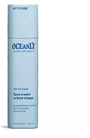 ATTITUDE Oceanly Face Cream Stick, EWG Verified, Plastic-free, Plant and Mineral-Based Ingredients, Vegan Skin Care Products, PHYTO CALM, Unscented, 30 grams