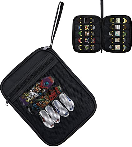 HUHYNN 10 Griffbrett-Tragetaschen, kompatibel mit Tech Deck, Aufbewahrungskoffer kompatibel mit Teck Deck Finger-Skateboards, Griffbrett-Tragetasche für 10 Mini-Finger-Skateboards (nur Tasche)