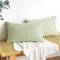 EMEMA Kordsamt Kissenbezug Dekorative Granulat Sofakissen Dekokissen Kissenbezüge Kissenhülle Couchkissen Überwurf Kissen Bezug Zierkissen für Couch Sofa Wohnzimmer 2er Set 30x50 cm Hellgrün