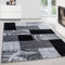 Teppium Moderner Kurzflor Teppich Wohnzimmer 300x400 (280 x 370 cm) Schwarz - Teppich Waschbar, Abstrakt Kariert Design, Pflegeleicht und Weich - Ideal für Schlafzimmer, Esszimer und als Küchenteppich