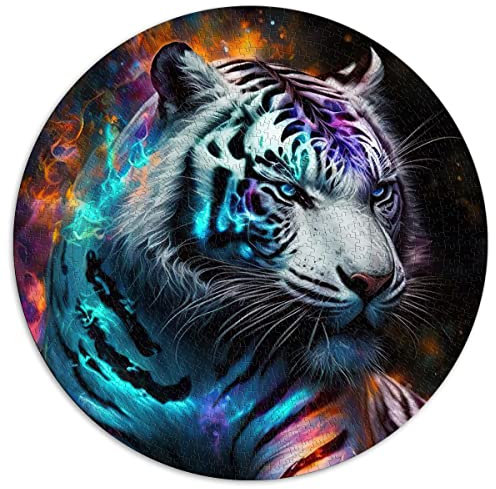 1000-teilige Puzzles für Erwachsene und Kinder Tiger Kreative runde Puzzles für Erwachsene und Kinder Kartonpuzzles Family Entertainment Toys (Größe 67,5 x 67,5 cm)
