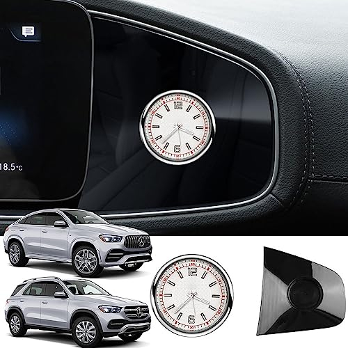 BraveKing Kohlefaser-Auto-Mittelkonsolenuhr-Quarzuhr-Abdeckungsverkleidung für Mercedes-Benz GLE 350 450 AMG 53 Coupé 63 S GLS 450 580 AMG 63 2020–2023 für Mercedes Benz W167 X167 V167 Innenzubehör