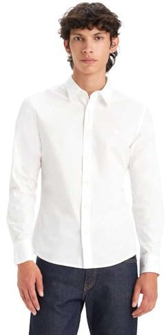 Levi's Homme Long-Sleeve Battery Housemark Slim, Bright White, XXL
