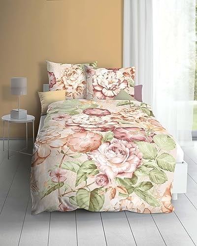 Kaeppel Bettwäsche Mako Satin 1 x 80x80 + 1 x 155x220 cm statt 89,95 € Diverse Designs (Serena Mandarine 245-617)