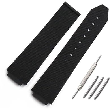 WAHRE Uhrenarmband, Kautschukarmband für Damen und Herren, Passend für Uhren der HUBLOT-Serie, 15 mm x 21 mm, Wasserdicht und Schweißfest (Schwarz, 15mmx21mm)