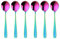 SBOMHS Esslöffel Müslilöffel 18/10 Edelstahl Suppenlöffel 6-stück Menülöffel länge 17,5CM Breit 4,5CM Tafellöffel Suppentassenlöffel für Porridge Dessertlöffel Soup Spoons (Regenbogen)