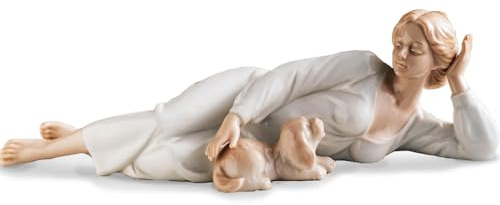 MTME Porzellan-Figuren, schlafende Mutter, Erinnerungsstücke, Geschenke, Skulptur, Heimdekoration (with Dog)