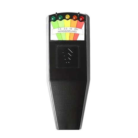 Digitales EMF-Messgerät 5-LED EMF Meter Magnetfeld Detektor Geisterjagd Paranormale Ausrüstung Tester Tragbare Zähler Professionelle EMF Meter Tester für Heim-EMF-Inspektionen, Büro (Color : Noir, S