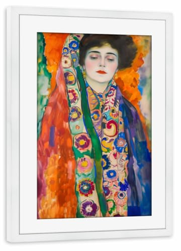 artboxONE Poster mit Rahmen weiß 60x40 cm Fräulein Lieser von Carina - gerahmtes Poster