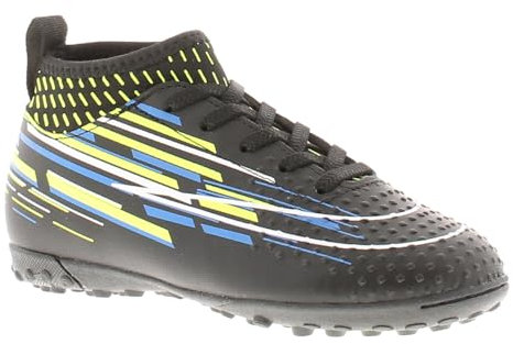 Turf 90 Boys Football Boots Unisex Football Shoes for Toddlers & Infants Girls Football Boots & Indoor Soccer Trainers Non-Slip Junior Sports Footy Shoes for Kids Astro Turf Black 12 Child UK