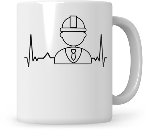 Sweetify Tasse Bauleiter EKG Hausbau Geschenk Bauherr Baubeginn Baustelle Geschenkidee